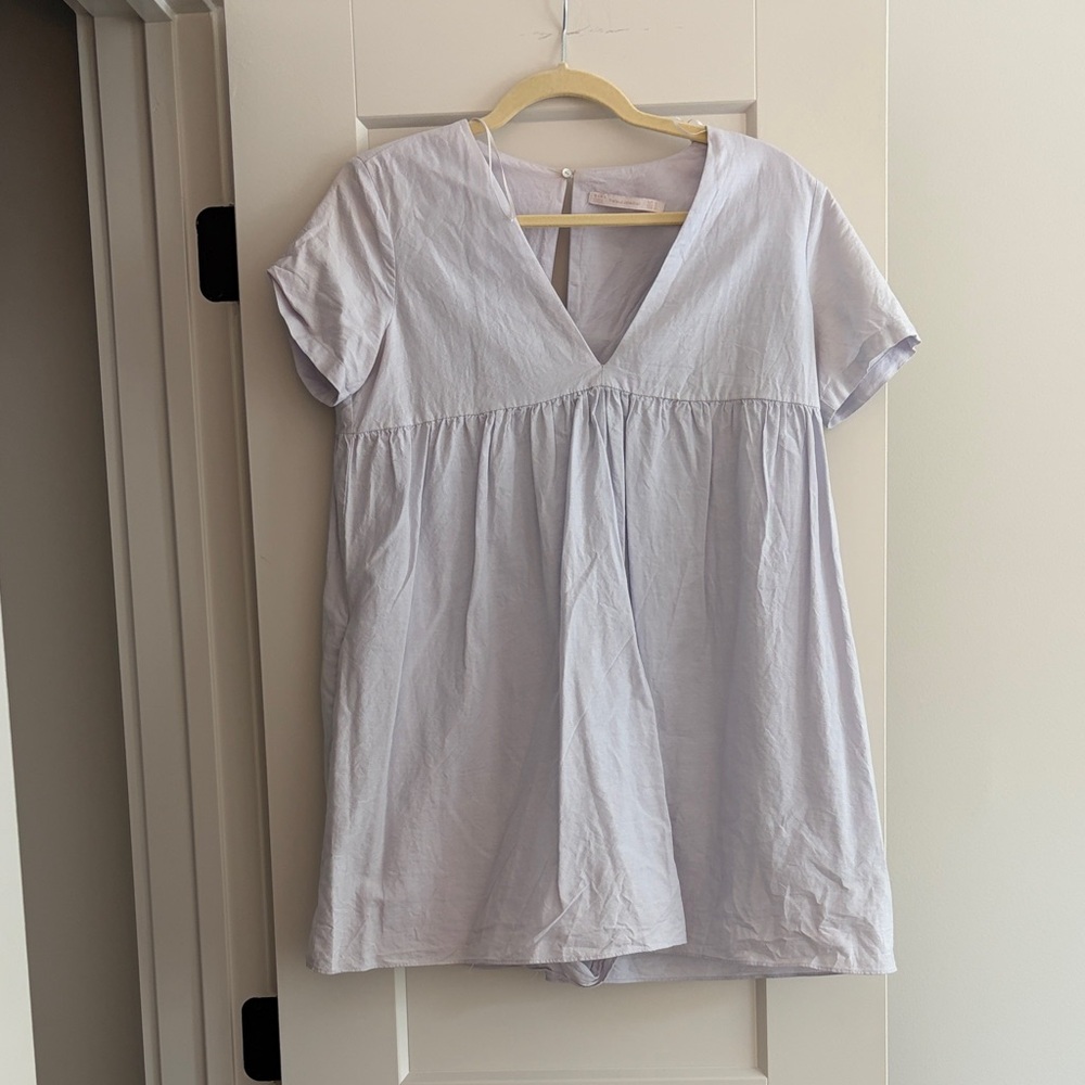 Zara Light Gray V-Neck Tunic Top